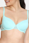 Zivame Beautiful Basics Padded Wired Medium Coverage T-Shirt Bra - Aruba Blue — thumbnail 7